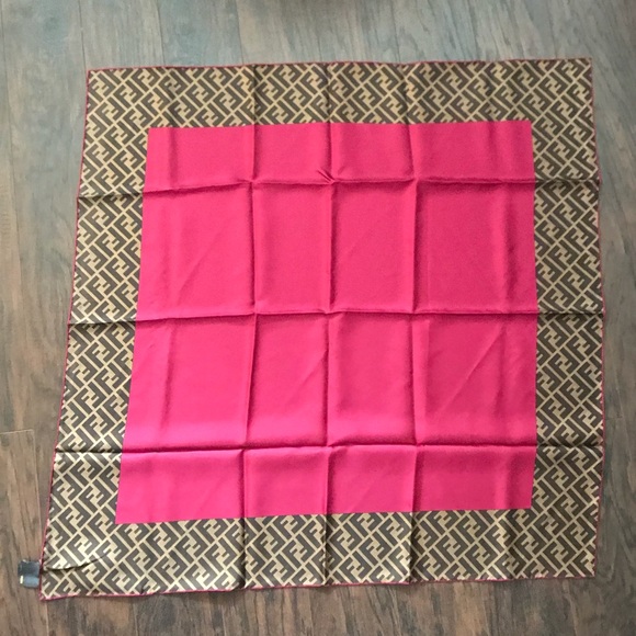 Fendi Foulard Cornice Zucca Silk Scarf - NWT - Picture 2 of 8